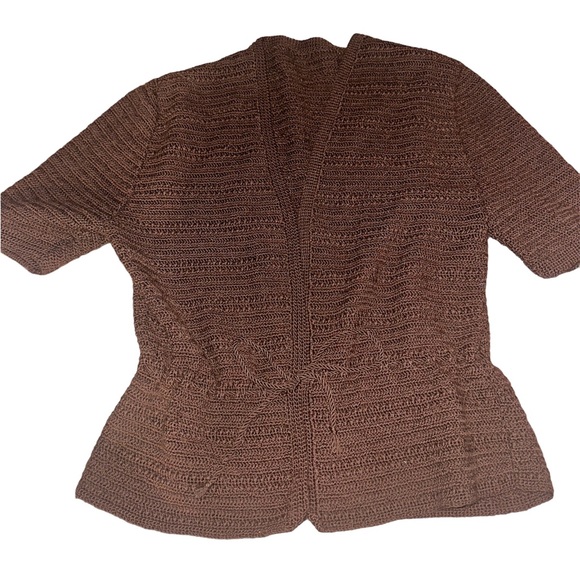 Brown knitted cardigan sweater - Picture 1 of 2